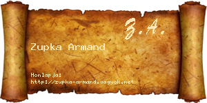Zupka Armand névjegykártya